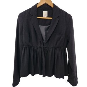 LC Lauren Conrad Women's Boho Peplum Black Blazer Jacket Size XS